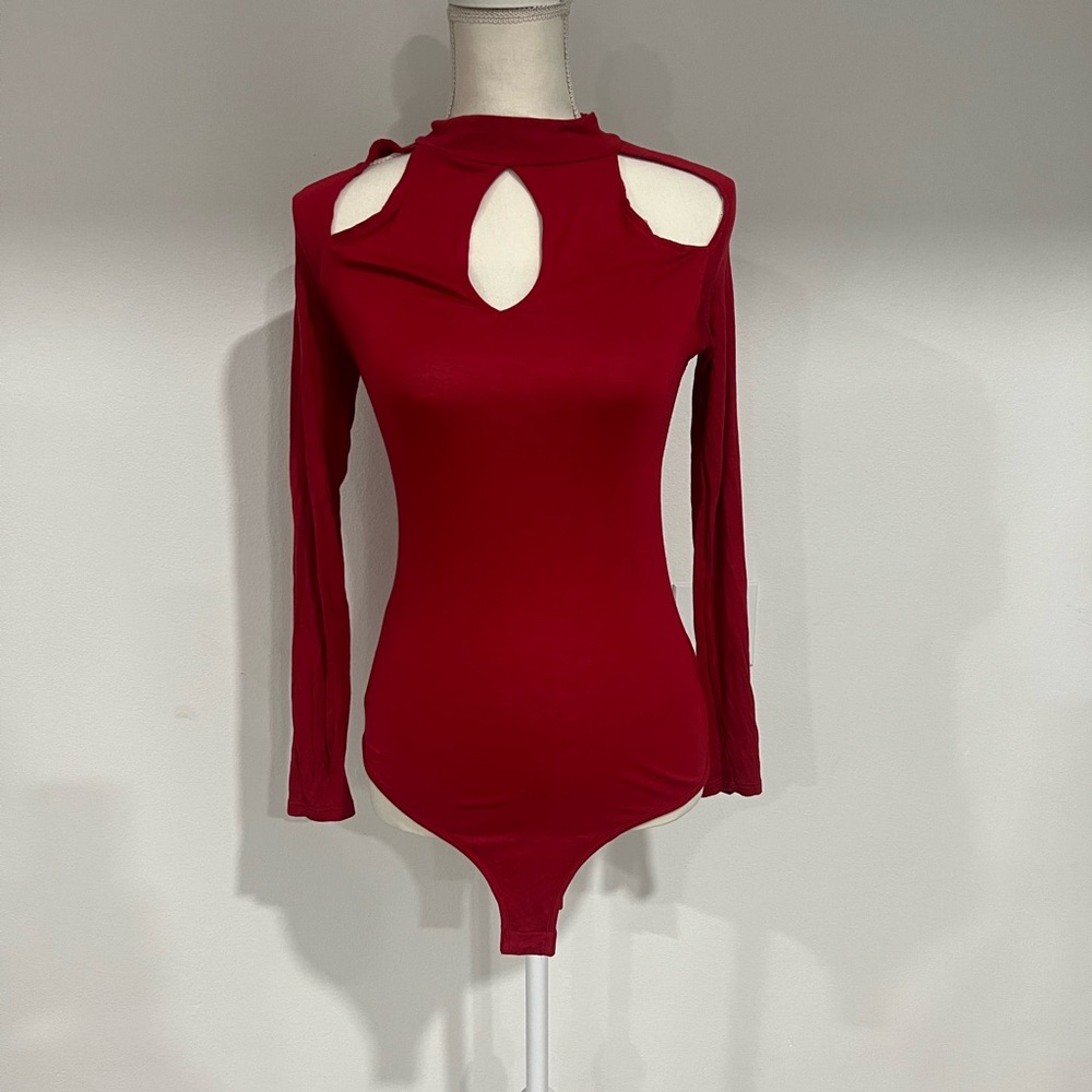 G by Guess Bold Red Cut-Out Bodysuit